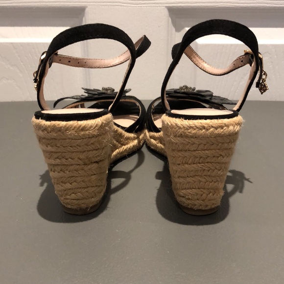 Nanette Lepore | EUC Black Espadrille Wedges with Flower Detail - Picture 5 of 9